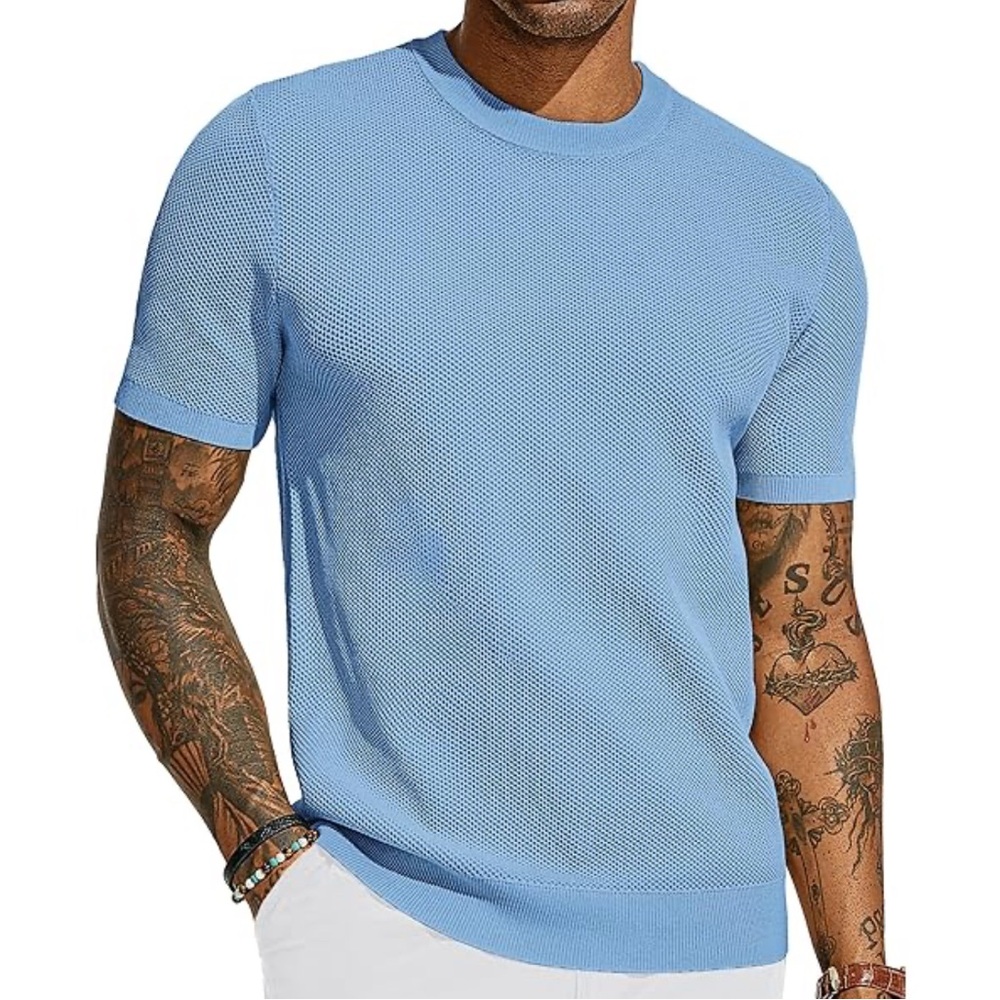 Sky Blue Short Sleeve Tee for Men